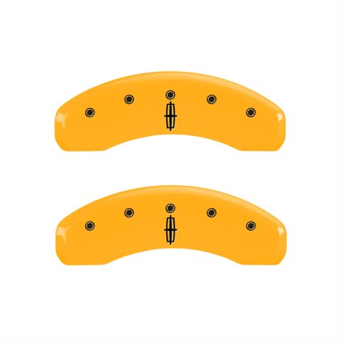 MGP 4 Caliper Covers Engraved Fr Lincoln Rr Star Logo Yellow Finish Blk Char 2002 Lincoln Blackwood thumbnail 2