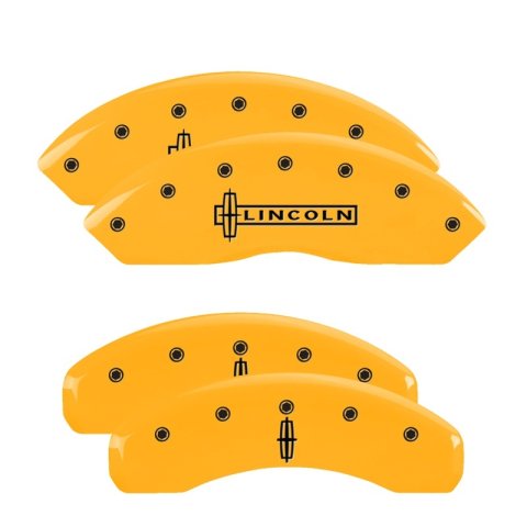 MGP 4 Caliper Covers Engraved Fr Lincoln Rr Star Logo Yellow Finish Blk Char 2002 Lincoln Blackwood thumbnail 4