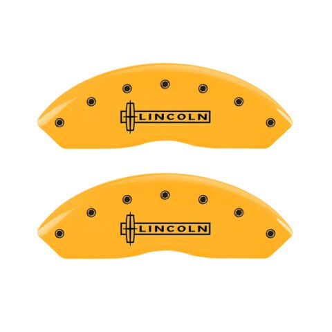 MGP 4 Caliper Covers Engraved Fr Lincoln Rr Star Logo Yellow Finish Blk Char 2002 Lincoln Blackwood thumbnail 5