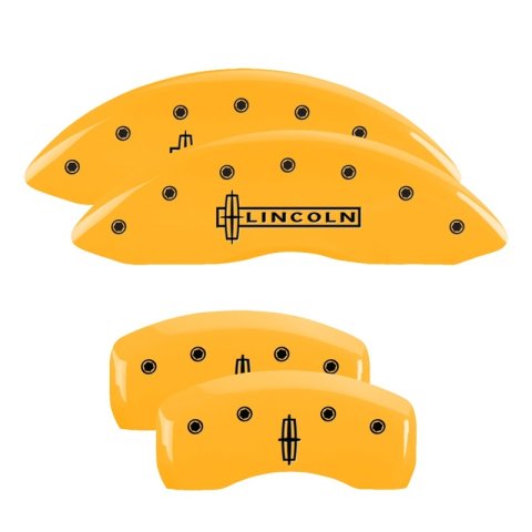 MGP 4 Caliper Covers Engraved Fr Lincoln Rr Star Logo Yellow Finish Blk Char 2002 Lincoln Blackwood thumbnail 7