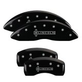 MGP 4 Caliper Covers Engraved Front & Rear Lincoln Black Finish Silver Char 2018 Lincoln Continental thumbnail 2