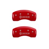 MGP 4 Caliper Covers Engraved Front & Rear Lincoln Red Finish Silver Char 2017 Lincoln Continental thumbnail 4