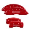 MGP 4 Caliper Covers Engraved Front & Rear Lincoln Red Finish Silver Char 2017 Lincoln Continental thumbnail 8