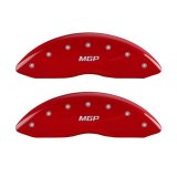 MGP 4 Caliper Covers Engraved Front & Rear MGP Red Finish Silver Char 2019 Lincoln Continental thumbnail 3