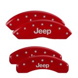 MGP 4 Caliper Covers Engraved Front & Rear Jeep Red Finish Silver Char 2019 Jeep Wrangler thumbnail 3