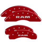 MGP 4 Caliper Covers Engraved Front & Rear 2019 Ram 1500 Red Finish Silver RAM Logo thumbnail 2
