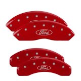 MGP 4 Caliper Covers Engraved Front & Rear Oval Logo/Ford Red Finish Silver Char 2019 Ford Ranger thumbnail 1