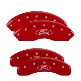 MGP 4 Caliper Covers Engraved Front & Rear Oval Logo/Ford Red Finish Silver Char 2019 Ford Ranger thumbnail 2
