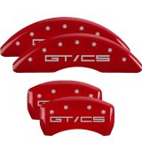 MGP 4 Caliper Covers Engraved 15-21 Ford Mustang GT/CS Front & Rear MGP Red finish silver ch thumbnail 2