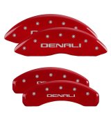 MGP 4 Caliper Covers Engraved Front & Rear Denali Red finish Silver Engraved thumbnail 3