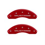 MGP 4 Caliper Covers Engraved Front Mustang Engraved Rear SN95/GT Red finish silver ch thumbnail 1