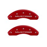 MGP 4 Caliper Covers Engraved Front Mustang Engraved Rear SN95/GT Red finish silver ch thumbnail 4