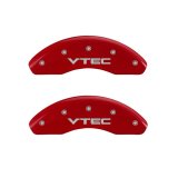 MGP Front set 2 Caliper Covers Engraved Front Vtec Red finish silver ch thumbnail 2