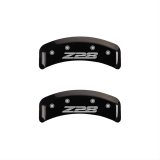MGP 4 Caliper Covers Engraved Front Gen 4/Camaro Engraved Rear Gen 4/Z28 Black finish silver ch thumbnail 2