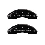 MGP 4 Caliper Covers Engraved Front Gen 4/Camaro Engraved Rear Gen 4/Z28 Black finish silver ch thumbnail 4