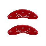 MGP 4 Caliper Covers Engraved Front & Rear Prowler Red finish silver ch thumbnail 1