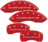 MGP 4 Caliper Covers Engraved Front & Rear C5/Corvette Red finish silver ch thumbnail 8