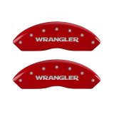 MGP Front set 2 Caliper Covers Engraved Front WRANGLER Red finish silver ch thumbnail 2