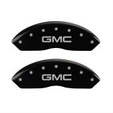 MGP Front set 2 Caliper Covers Engraved Front GMC Black finish silver ch thumbnail 1