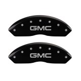 MGP Front set 2 Caliper Covers Engraved Front GMC Black finish silver ch thumbnail 2