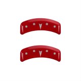 MGP 4 Caliper Covers Engraved Front Pontiac Engraved Rear Arrow Red finish silver ch thumbnail 2