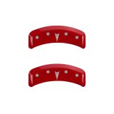 MGP 4 Caliper Covers Engraved Front Pontiac Engraved Rear Arrow Red finish silver ch thumbnail 4