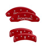 MGP 4 Caliper Covers Engraved Front Pontiac Engraved Rear Arrow Red finish silver ch thumbnail 6