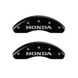MGP Front set 2 Caliper Covers Engraved Front Honda Black finish silver ch thumbnail 3