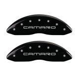 MGP 4 Caliper Covers Engraved Front Gen 4/Camaro Engraved Rear Gen 4/SS Black finish silver ch thumbnail 5
