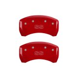 MGP 4 Caliper Covers Engraved Front Gen 4/Camaro Engraved Rear Gen 4/SS Red finish silver ch thumbnail 5