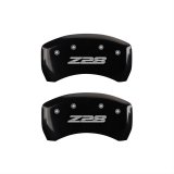 MGP 4 Caliper Covers Engraved Front Gen 4/Camaro Engraved Rear Gen 4/Z28 Black finish silver ch thumbnail 2