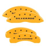 MGP 4 Caliper Covers Engraved Front Gen 4/Camaro Engraved Rear Gen 4/Z28 Black finish silver ch thumbnail 6