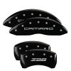 MGP 4 Caliper Covers Engraved Front Gen 4/Camaro Engraved Rear Gen 4/Z28 Black finish silver ch thumbnail 8