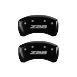 MGP 4 Caliper Covers Engraved Front Gen 4/Camaro Engraved Rear Gen 4/Z28 Black finish silver ch thumbnail 9