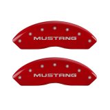MGP 4 Caliper Covers Engraved Front Mustang Engraved Rear SN95/GT Red finish silver ch thumbnail 1