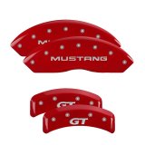 MGP 4 Caliper Covers Engraved Front Mustang Engraved Rear SN95/GT Red finish silver ch thumbnail 4