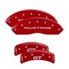 MGP 4 Caliper Covers Engraved Front Mustang Engraved Rear SN95/GT Red finish silver ch thumbnail 6