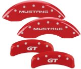 MGP 4 Caliper Covers Engraved Front Mustang Engraved Rear SN95/GT Red finish silver ch thumbnail 8