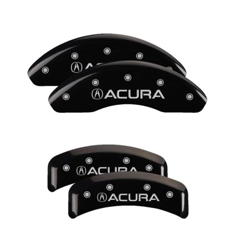 MGP 4 Caliper Covers Engraved Front & Rear Acura Black finish silver ch thumbnail 3