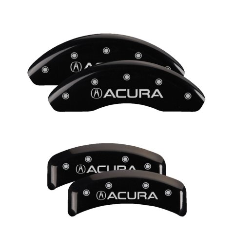 MGP 4 Caliper Covers Engraved Front & Rear Acura Black finish silver ch thumbnail 4