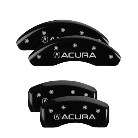 MGP 4 Caliper Covers Engraved Front & Rear Acura Black finish silver ch thumbnail 6