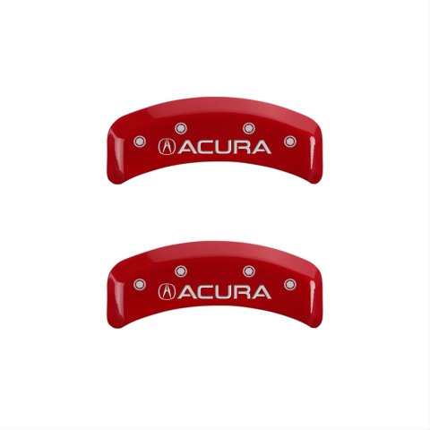 MGP 4 Caliper Covers Engraved Front & Rear Acura Red finish silver ch thumbnail 2