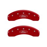 MGP 4 Caliper Covers Engraved Front & Rear Oval logo/Ford Red finish silver ch thumbnail 5