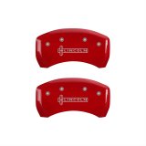 MGP 4 Caliper Covers Engraved Front & Rear Lincoln Red finish silver ch thumbnail 2