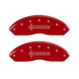 MGP 4 Caliper Covers Engraved Front & Rear Lincoln Red finish silver ch thumbnail 7