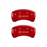 MGP 4 Caliper Covers Engraved Front & Rear Lincoln Red finish silver ch thumbnail 9