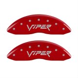 MGP 4 Caliper Covers Engraved Front Gen 2/Viper Engraved Rear Gen 2/Snake Red finish silver ch thumbnail 1