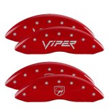 MGP 4 Caliper Covers Engraved Front Gen 2/Viper Engraved Rear Gen 2/Snake Red finish silver ch thumbnail 3