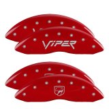 MGP 4 Caliper Covers Engraved Front Gen 2/Viper Engraved Rear Gen 2/Snake Red finish silver ch thumbnail 5