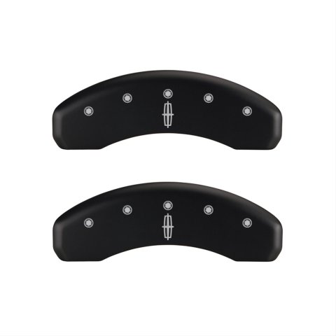 MGP 4 Caliper Covers Engraved Front Lincoln Engraved Rear Star logo Black finish silver ch thumbnail 2